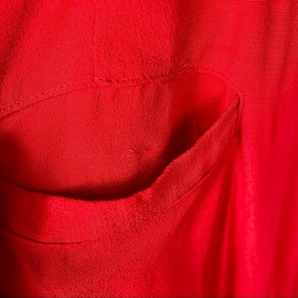 MAISON JULES COLORBLOCK PINK RED SHORT SLEEVE DRAPED TIE JUMPSUIT - Picture 11 of 16